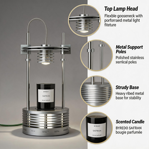 France led chambre aromathérapie lampe de table style industriel en acier inoxydable créatif art déco lampes de table en cire fondue - Product Image 2
