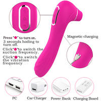 Clit Sucker G Spot Vibromasseur avec 6 Intensités de Suction 8 Modes de Vibration Forts pour Femmes Double Stimulation, 2 en 1 Étanche