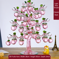 Europese stijl kristallen appelboom figuur, diamantgeslepen K9 glazen fruitboom sculptuur, bruiloft tafeldecoratie
