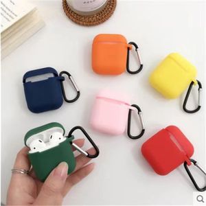 AirPods Silicone Protective Case Liquid Silicone Anti-Lost Carabiner For AirPods 2 Portable Cover - Product Image 1
