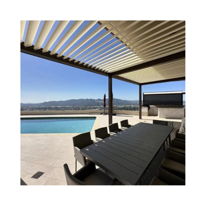 Pergola à <span class=keywords><strong>toit</strong></span> à lamelles en aluminium réglables électriquement sur mesure avec écran pare-soleil pour piscine, cour, <span class=keywords><strong>jardin</strong></span>, <span class=keywords><strong>abri</strong></span> solaire - Product Image 1