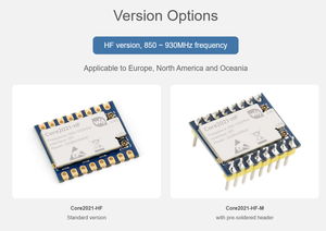 โมดูลรับส่งสัญญาณ LoRa แบบดูอัลแบนด์ Core2021 LF/HF, ซับ-กิกะเฮิรตซ์, 2.4 กิกะเฮิรตซ์ และ 1.5~2.5 กิกะเฮิรตซ์, IoT LoRaWAN หลายโปรโตคอลที่ใช้พลังงานต่ำ - Product Image 3
