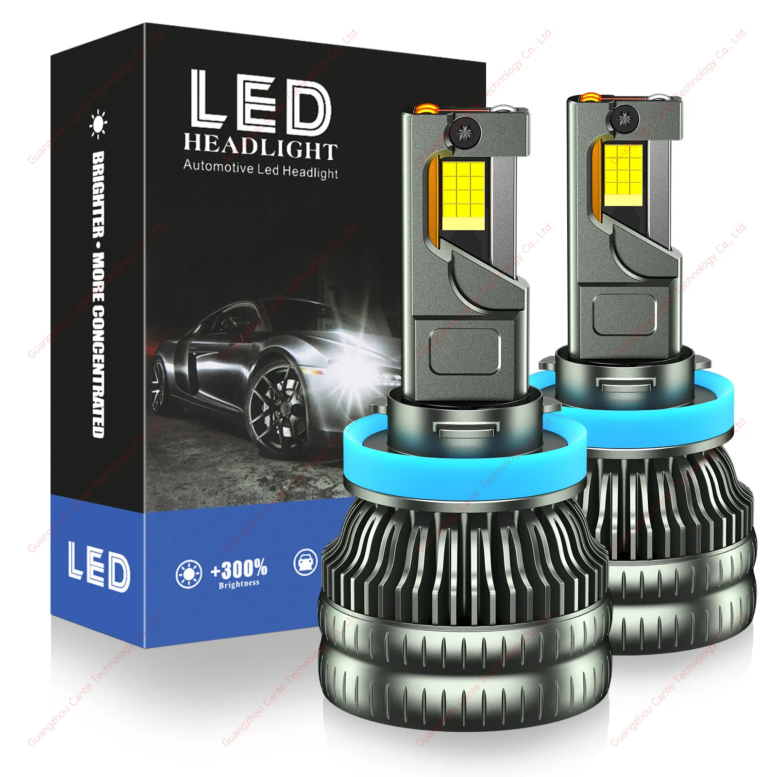 Cante 260W de alta potencia Super brillante tres cobre LED K25 6000K Led faros H1 H3 H7 H11 9005 9006 H4 9012 bombilla Led para coche