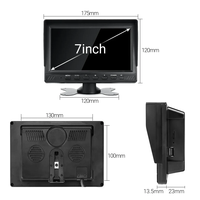 Grabadora de Conducción para Camiones de 7 Pulgadas 1080P IPS con 4 Cámaras, Pantalla Sincrónica de 4 Vías, Visión Nocturna, Impermeable y Monitor de Estacionamiento con IA para Peatones