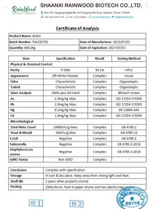 Suplementos Materia prima Polvo de biotina Vitamina pura H Grado cosmético Grado alimenticio - Product Image 2