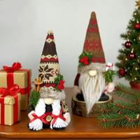 Handgefertigter Weihnachtswichtel Stoffpuppe ohne Gesicht 28*7cm Heimdekoration Ornament Frohe Weihnachten Navidad Natal Feiertag 2024