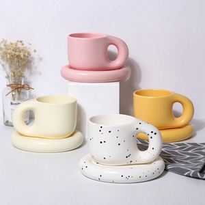 Nordic Style Eco-friendly Ceramic Mug and Saucer <b>Set</b> Espresso <b>Cup</b> Saucer <b>Set</b> for Home House Coffee Use - Product Image 1