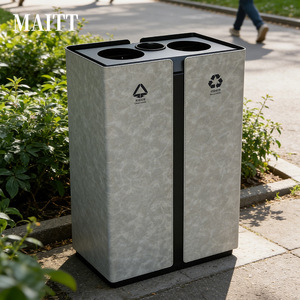 Custom-made iron painted stainless steel-clad outdoor courtyard scenic area trash cans park residential area municipal waste - Product Image 4