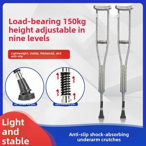 Bastón Médico de Acero Inoxidable, Capacidad de Carga de 300 lb, Altura Ajustable de 150-175 cm, Base Antideslizante de 360°, Ligero y Contemporáneo - Product Image 2