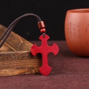 Collana con catena in corda rossa fantasia collana con ciondolo <span class=keywords><strong>a</strong></span> croce cinabro per <span class=keywords><strong>mia</strong></span> madre - Product Image 2