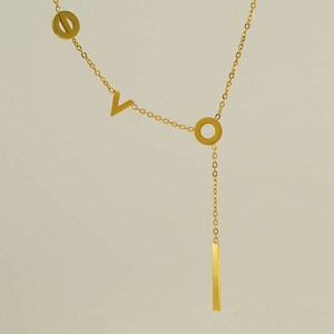 Zogxin Letter Necklace 18K Gold Geometric Asymmetrical Chain For Women Fashion Jewelry Gift - Product Image 5