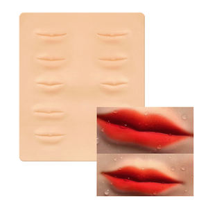 Peau d'entraînement pour microblading TNT <span class=keywords><strong>TATTOO</strong></span>, lèvres épaissies, maquillage permanent, tatouage 3D, silicone souple, plaque en acier de 1,5 mm, 3/5 pièces - Product Image 5