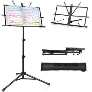 Support de Partition Pliant Professionnel Haut de Gamme Robuste et Réglable en Hauteur pour <span class=keywords><strong>Trompette</strong></span> avec Sac – Vente en Gros - Product Image 1