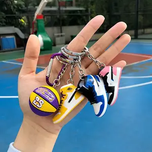 3d Keychain 2022 New Fashion Wholesale 3d Mini Sneakers Aj Shoes Basketball Jor Dan Shoe Keychain Model Cute Keychains