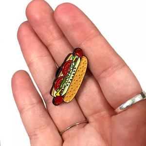 Pin de solapa esmalte fresco comida estilo <span class=keywords><strong>Chicago</strong></span> Hot Dog - Product Image 3