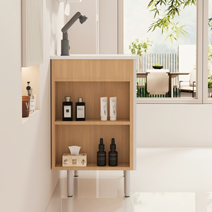 Meubles de salle de bain de style moderne, grande production, armoires à <span class=keywords><strong>pharmacie</strong></span> bon marché sur pied avec lavabo en céramique, vente en gros - Product Image 3