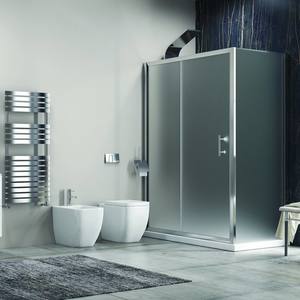 Kamalu KF5000S, puerta corredera moderna sin marco, 130x70, vidrio satinado, cabina de ducha de esquina antical para Baño - Product Image 2