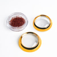 Boîte-cadeau en acrylique transparent doré pour safran, emballage en gros, 1g, 2g, 3g, 5g, pour épices au safran