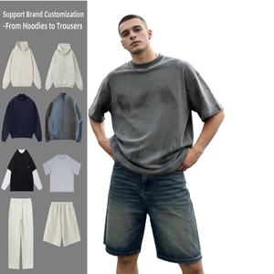 เสื้อยืด TKAN689D สไตล์สตรีทแวร์สปอร์ต ทรงโอเวอร์ไซส์ ลำลอง ผ้าฝ้าย 100% ซักแบบวินเทจ เนื้อผ้าหนา 320 แกรม สำหรับผู้ชาย - Product Image 1