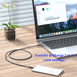 Câble USB2.0 double <span class=keywords><strong>USBC</strong></span> ULT-unite 1m 2m 3m 480 Mbps, câble de données tressé de type C, PD240W 5A, câble de charge rapide pour ordinateur portable - Product Image 3