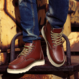 Botas de Trabajo Personalizables con Cordones, hasta la Rodilla, Cómodas, Ligeras, Impermeables, Suaves, de Cuero, Cálidas y Casuales, en Oferta - Product Image 6