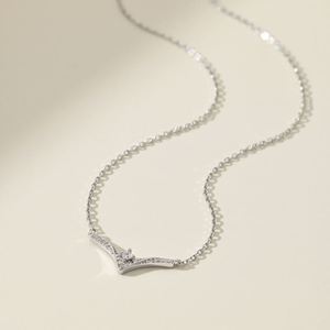 Colliers pendentifs en forme de V en zircon diamant 5A, chaîne à maillons en argent sterling 925 plaqué or 18 carats, rhodié, ne ternit pas, nouvelle collection Dylam Designer - Product Image 4