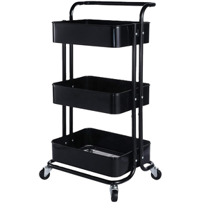 ชั้นเก็บของรถเข็นชั้นวางโลหะ<span class=keywords><strong>3</strong></span>ชั้นสำหรับหนังสือของเล่นยืนง่ายสำหรับสำนักงานห้องน้ำห้องนั่งเล่น - Product Image 1