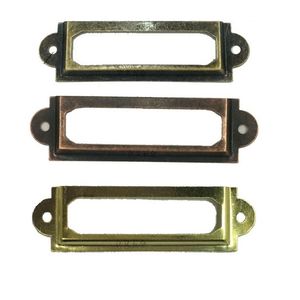 Cajón de archivo de biblioteca antiguo al por mayor de 60X17mm, marco decorativo, ranura para tarjeta, tirador de Metal, soporte de etiqueta para botiquín - Product Image 3