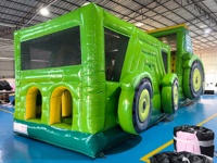 Château gonflable commercial QY personnalisé en usine, avec toboggan et trampoline, pour intérieur/extérieur, combinaison d'aventure, vente chaude