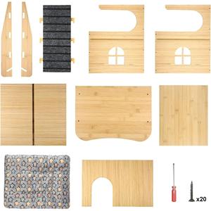 Piccolo animale letto in legno criceto casa inverno Pet mobili per gatti pollo vivere stile elegante all'aperto per soggiorno - Product Image 6