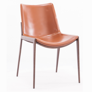 Chaise de salle à manger sans accoudoirs en cuir de selle simple et durable avec cadre en acier au carbone pour la maison, l'<span class=keywords><strong>appartement</strong></span>, la villa, la <span class=keywords><strong>location</strong></span>, <span class=keywords><strong>le</strong></span> restaurant - Product Image 1