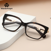 Nouvelles montures de lunettes en acétate pour femmes, anti-lumière bleue, haute qualité, prix d'usine, logo personnalisé, vente chaude en gros