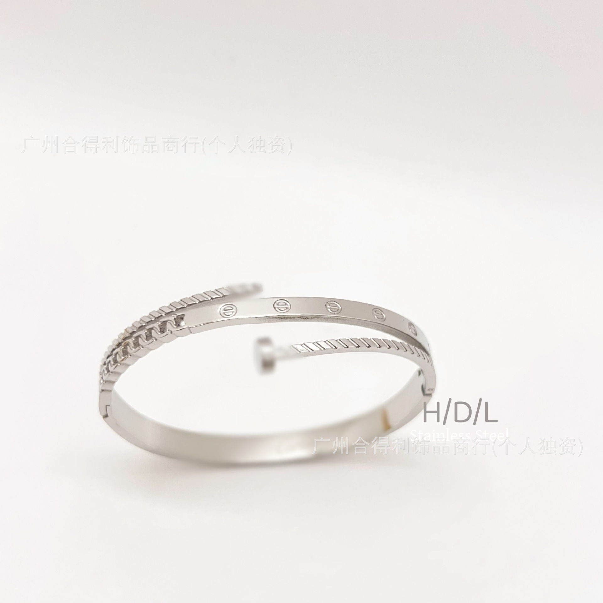 Bracelet à ongles en argent sans diamant, 11 pièces