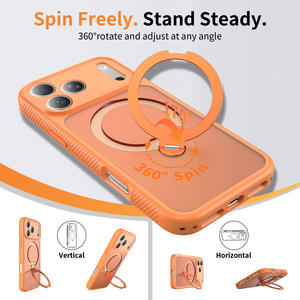 Support magnétique rotatif à 360° avec coque de protection antichoc et anti-rayures à texture mate pour <span class=keywords><strong>iPhone</strong></span> 17 16 Pro Max - Product Image 2