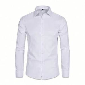 Design OEM Custom Wrinkle Resistant Dress Shirt Long <b>Sleeves</b> and Easy Care Fabric Corporate Uniforms Staff Wear - Product Image 1