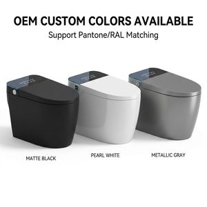 <span class=keywords><strong>Inodoro</strong></span> inteligente eléctrico sin tanque de una pieza con bidé integrado y sensor de pie, WC inteligente con certificación CUPC CE para compra al por mayor - Product Image 4
