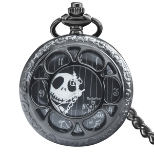 <span class=keywords><strong>Montre</strong></span> <span class=keywords><strong>de</strong></span> poche à quartz tendance avec chaîne pendante Tête <span class=keywords><strong>de</strong></span> Diable, boîtier en alliage, cadran 47mm, bracelet en acier inoxydable, style gothique vintage, cadeau - Product Image 1