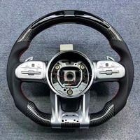 Volant en cuir et fibre de carbone pour Mercedes-Benz GLC GLE450 C63 C450 E63 W176 W204 W205 W213 W218 A250 AMG Accessoires de voiture