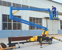 Plataforma Elevatória Articulada Rebocável Hidráulica de 14m para Trilho, Tipo Cherry Picker, para Uso Off-Road