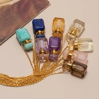 Collier diffuseur d'huiles essentielles en pierre précieuse naturelle, fait main, artisanal, cadeau, vente en gros