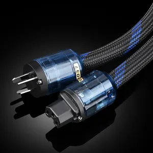 Cabo de energia auditiva 6n ofc, conector de energia para home theater, sistema 1m, hifi