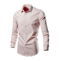 Camicia a Righe a Maniche Lunghe da Uomo, Estiva, Formale, Stampata, Casual, per Lavoro e Uniforme
