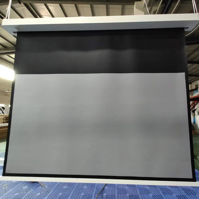 150 Inch 16:9 ALR Motorized Projector Screen Long Throw Retractable Projector Screen with Tab Tension