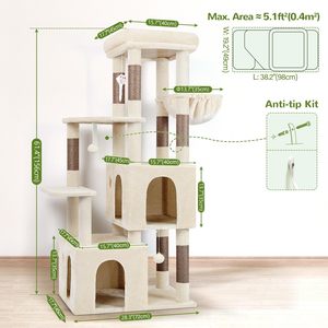Solid Wood <strong>cat</strong> Tower Modern Luxury <strong>cat</strong> <strong>Climbing</strong> <strong>Frame</strong> with Catch Post Perch <strong>cat</strong> Apartment Large Size Spacious Design - Product Image 6