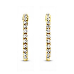 Pendientes de Aro Finos con Diamante Cultivado en Laboratorio de 1.08 Quilates, Plata de Ley 925, Titanio, Oro de 10K, 14K, 18K, Joyería Fina de Lujo - Product Image 6
