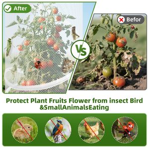 Couverture de protection pour plantes blanche et noire, anti-insectes, en maille PET, <span class=keywords><strong>sans</strong></span> installation, pour légumes et fleurs, pour <span class=keywords><strong>jardin</strong></span> - Product Image 3