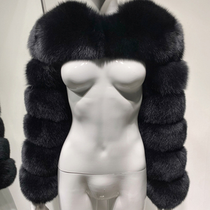 Women Fashion Genuine Fox <strong>Fur</strong> Ultra-Cropped <strong>Bolero</strong> Shrug Real Natural Fox <strong>Fur</strong> Winter Layering Outfits - Product Image 1