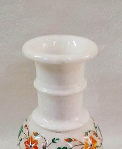 Vase à fleurs décoratif en marbre blanc fait main, vase en pierre naturelle pour la décoration intérieure de la maison, table de salon, cadeau, vente en gros - Product Image 3