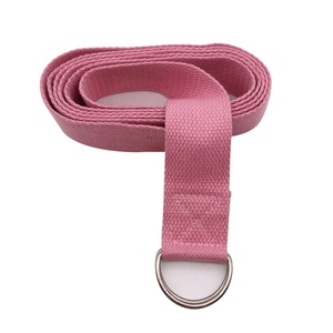 Logo Fait Sur Commande Écologique 100% Coton Yoga Sangle Bande <span class=keywords><strong>D</strong></span>'exercice Avec Anneau En <span class=keywords><strong>D</strong></span> En Métal Boucle - Product Image 1
