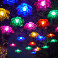 LED Halloween IP65 Pfingstrosen-Romantik-Stil Outdoor Wasserdichte Hängende Baum-Straßenbeleuchtung Dekorative Simulationsblumen-Lampe